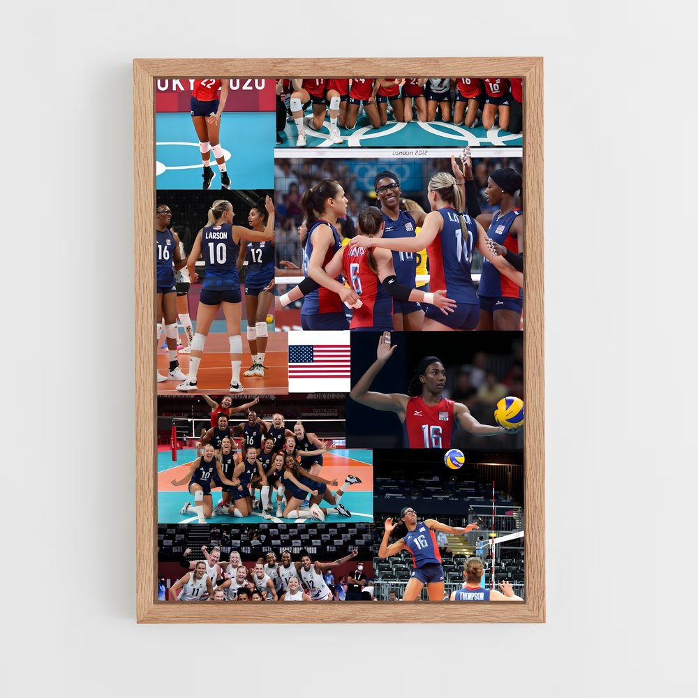 Poster Équipe de Plage Joyeuse – affiche Beach-volley (vue 4)
